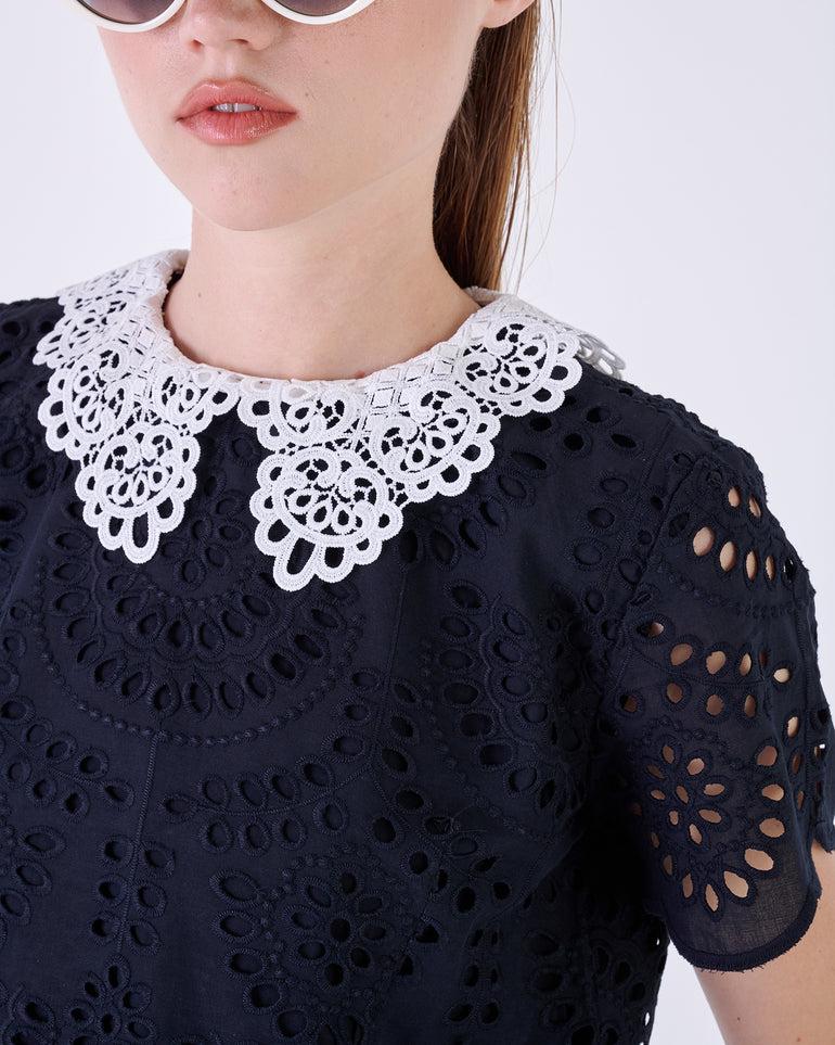 Silvian Heach Blusa in sangallo Spedizione Gratuita