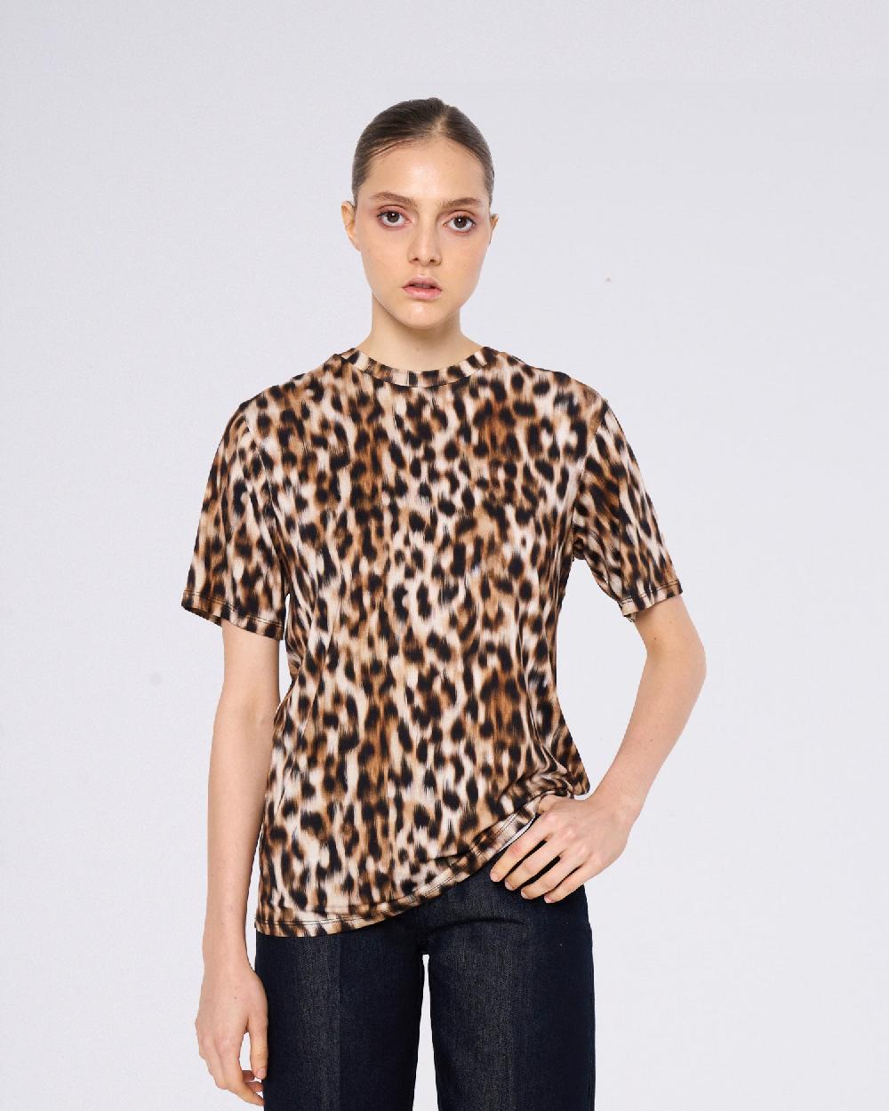 Silvian Heach T-shirt oversize leopardata Sconto