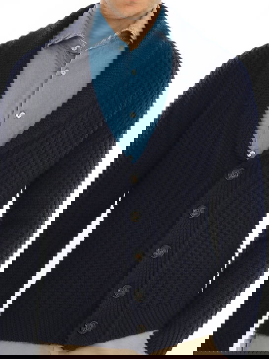 Rakki Cardigan Rakkì Collo Sciallato Blu Moda
