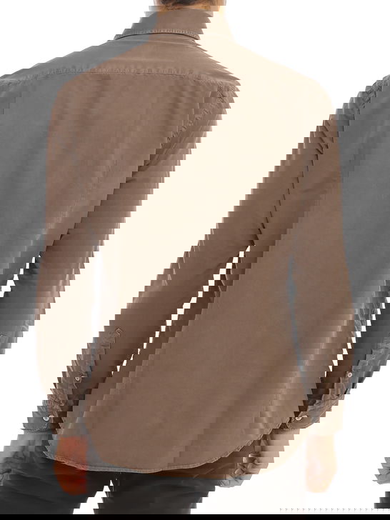 Bastoncino Camicia Bastoncino Gabardina Marrone Consegna Veloce