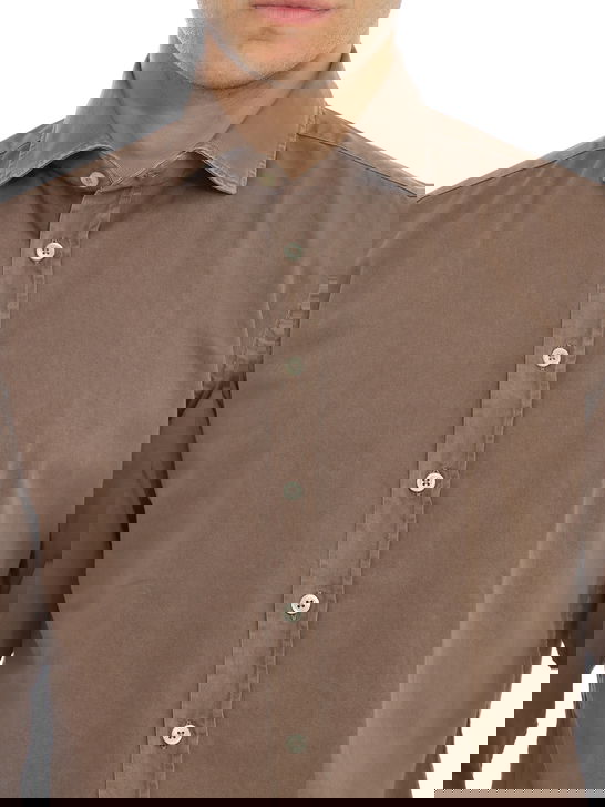 Bastoncino Camicia Bastoncino Gabardina Marrone Consegna Veloce
