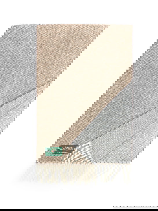 Alan Paine Sciarpa Alan Paine Tackely Cashmere Marrone/Azzurro Outlet