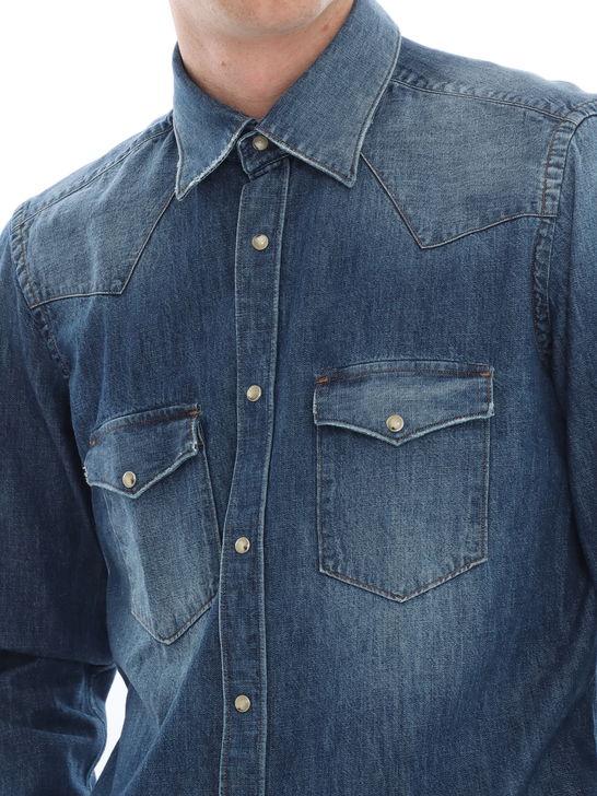 Tintoria Mattei Camicia Tintoria Mattei Texana Denim 50% di sconto con spedizione gratuita