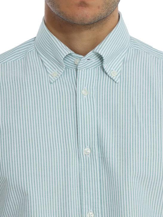 B.D. Baggies Camicia B.D. Baggies Oxford Bianco/Verde In Linea