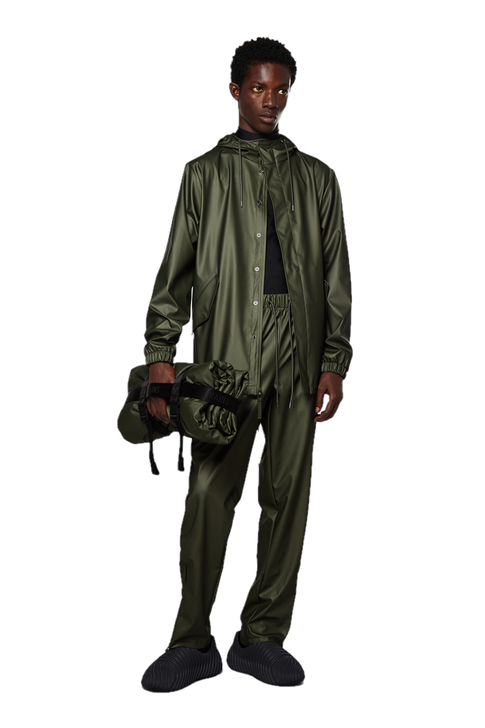 Rains Impermeabile Rains Fishtail Verde Sostegno trimestrale