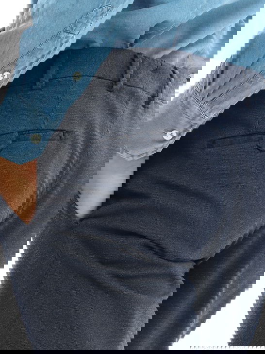 Devore Incipit Pantaloni Devore Incipit Melange Blu Consegna Veloce