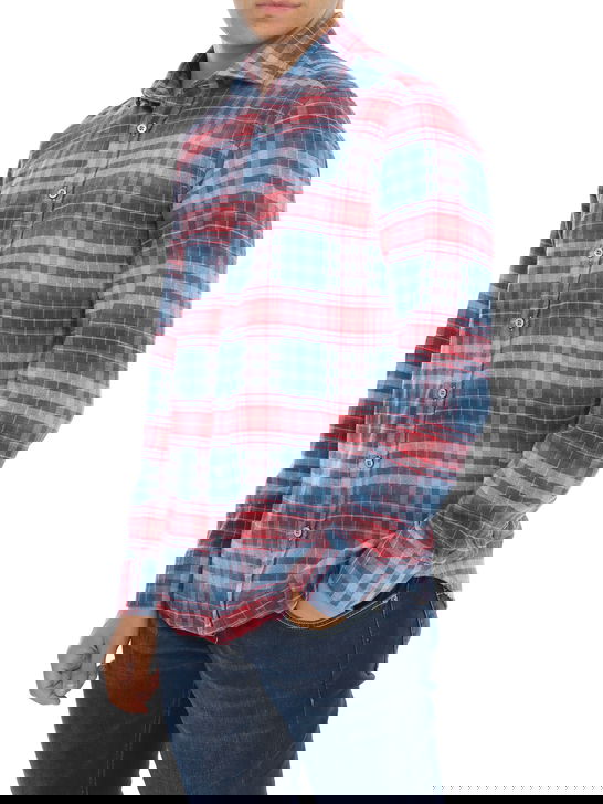 Bastoncino Camicia Bastoncino Check Blu Vendita Economica
