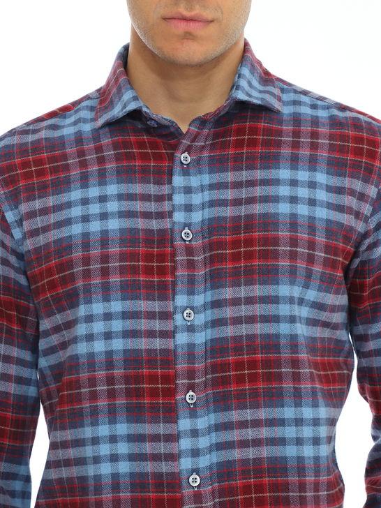 Bastoncino Camicia Bastoncino Check Blu Vendita Economica