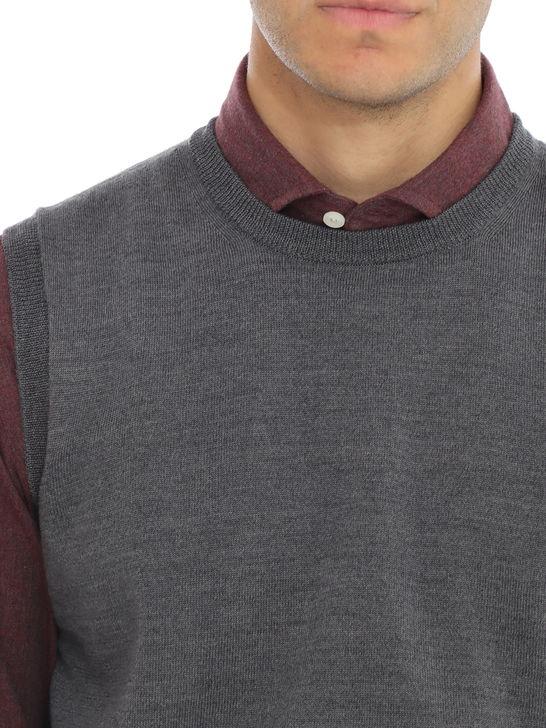Kangra Gilet Kangra Merinos Grigio Black Friday Prezzi
