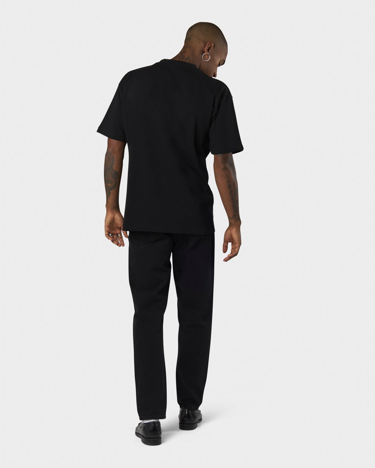 Vision Of Super BLACK T-SHIRT WITH HEARTBEAT PRINT ON FRONT AND METAL LABEL Promozione