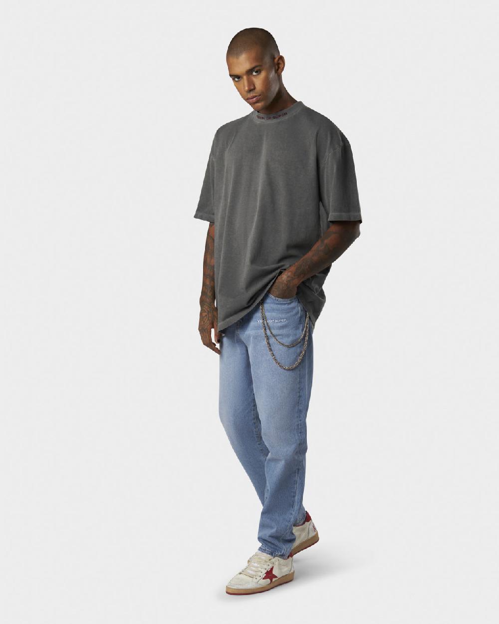 Vision Of Super COLD WASH T-SHIRT WITH COLORS FEEL ROCK SKULL PRINT ON BACK AND EMBROIDERED LOGO ON FRONT Acquista Ora