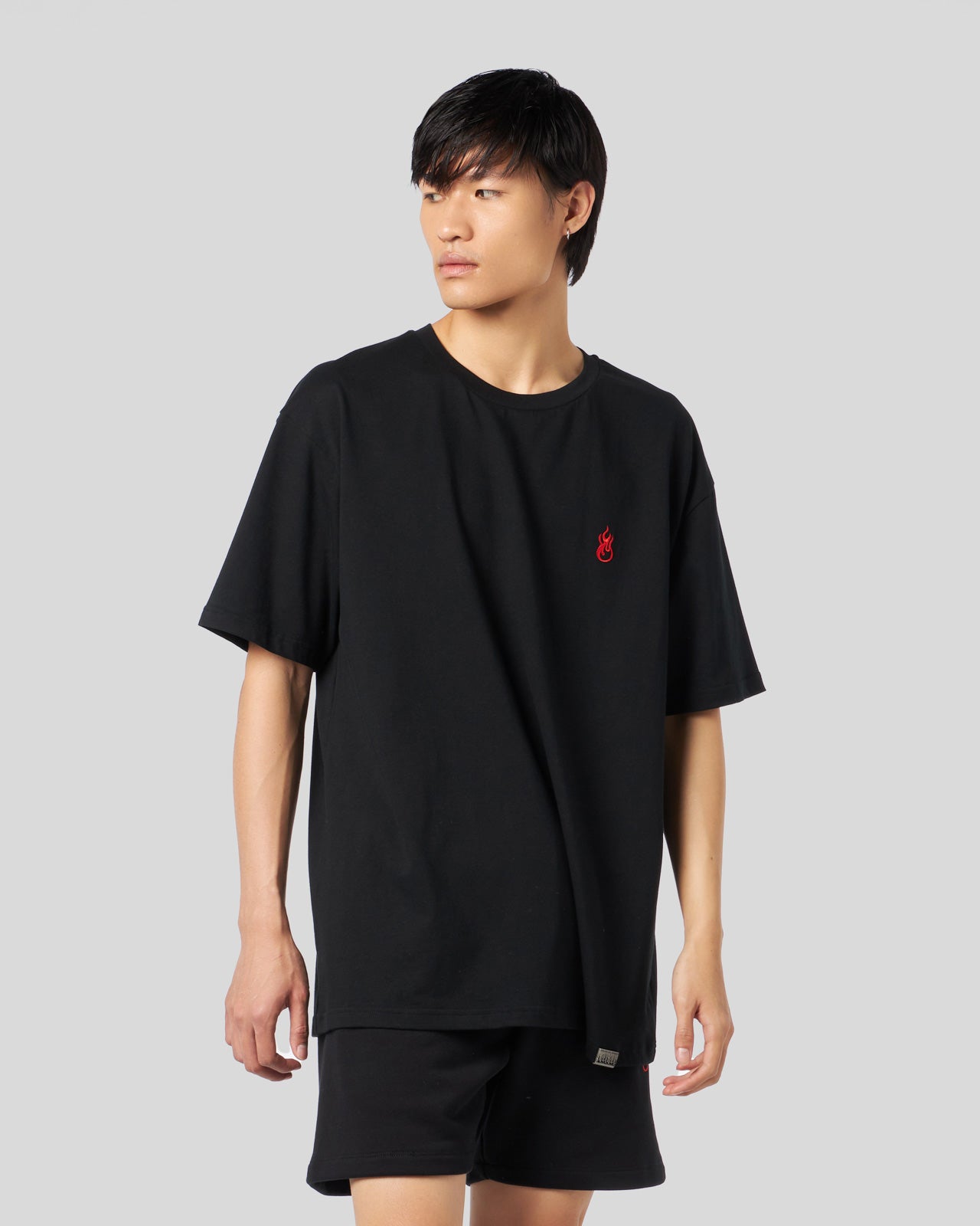 Vision Of Super BLACK T-SHIRT WITH FLAMES LOGO Promozione Limitata