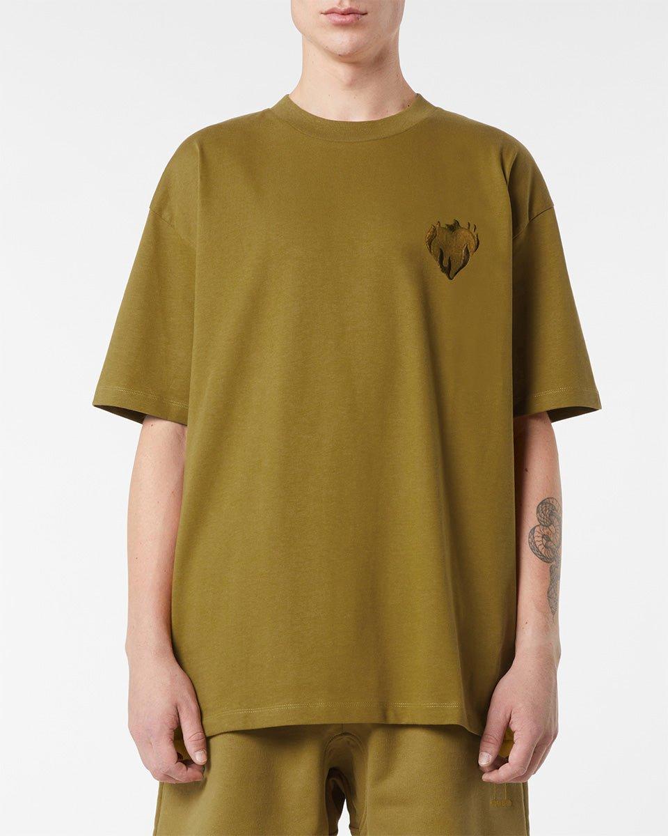 Vision Of Super PLANTATION T-SHIRT WITH EMBROIDERED FLAMING HEART Sottocosto