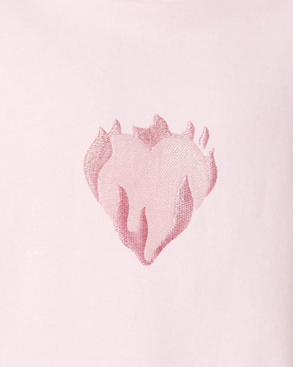Vision Of Super PINK HOODIE WITH EMBROIDERED FLAMING HEART Italia