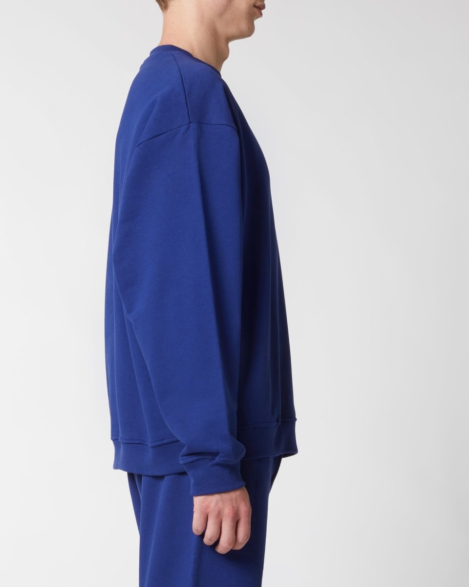Vision Of Super BLUE CREWNECK WITH EMBROIDERED FLAMING HEART 2025