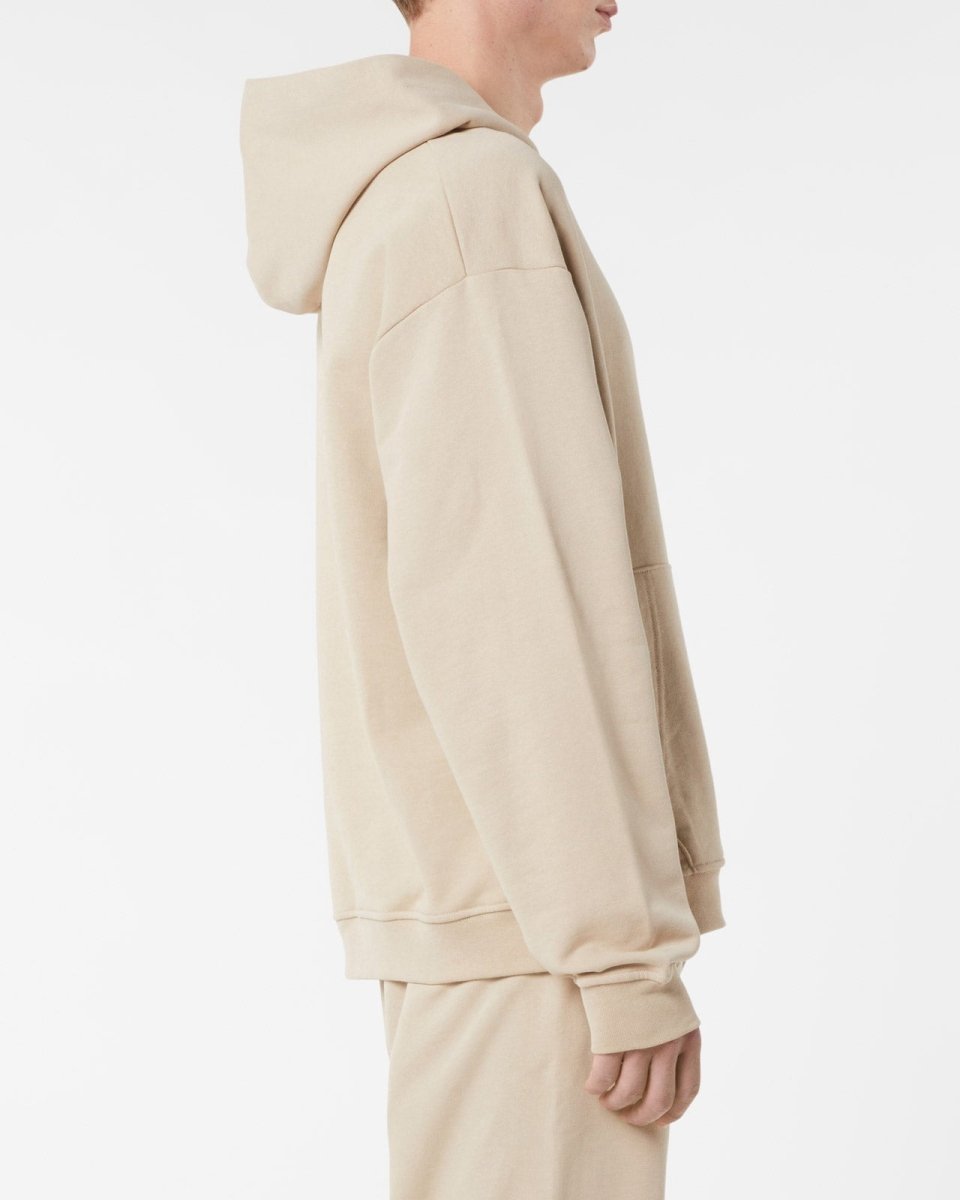 Vision Of Super LIGHT BROWN HOODIE WITH EMBROIDERED FLAMING HEART Spedizione Gratuita