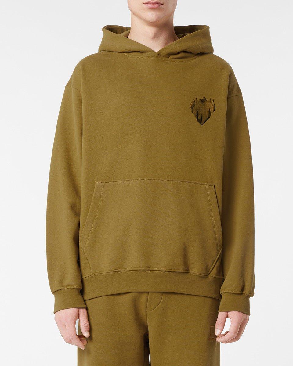 Vision Of Super PLANTATION HOODIE WITH EMBROIDERED FLAMING HEART Qualità Garantita