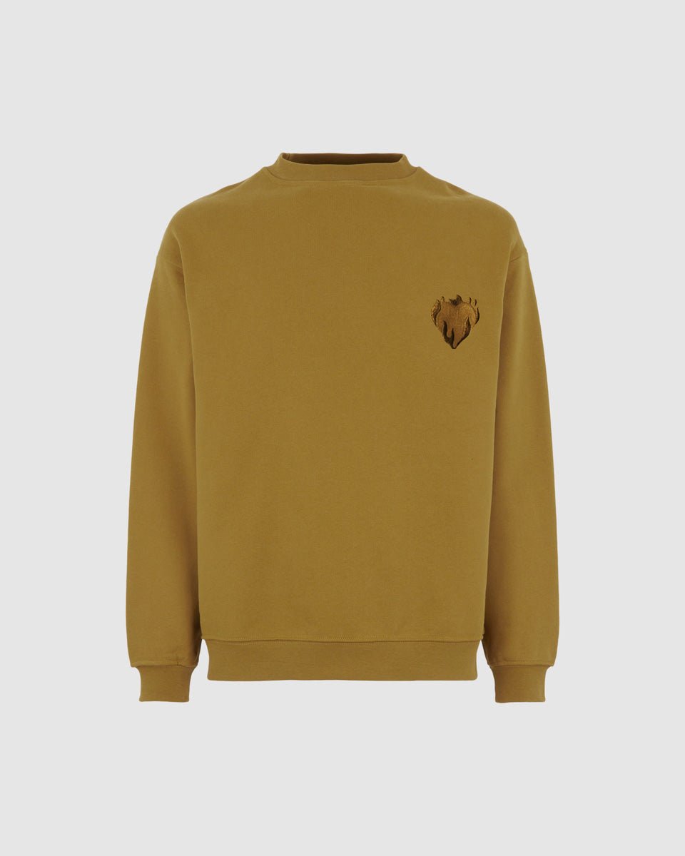 Vision Of Super PLANTATION CREWNECK WITH EMBROIDERED FLAMING HEART Negozi Online