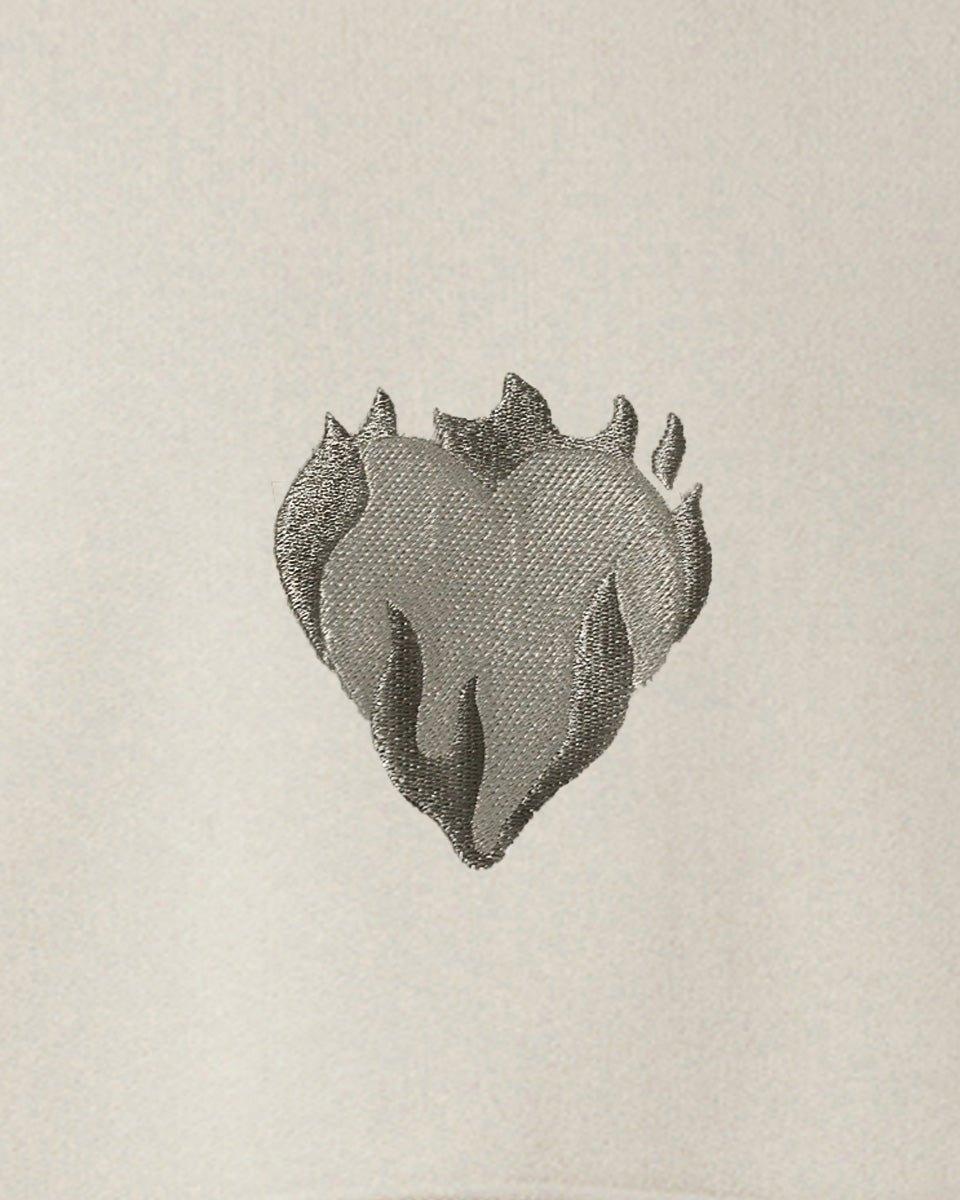 Vision Of Super LONDON FOG CREWNECK WITH EMBROIDERED FLAMING HEART Sottocosto