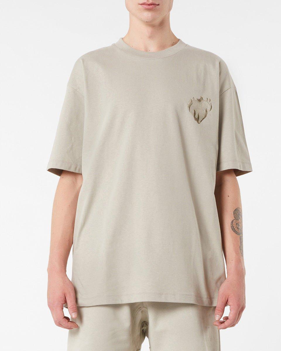 Vision Of Super LONDON FOG T-SHIRT WITH EMBROIDERED FLAMING HEART Offerta