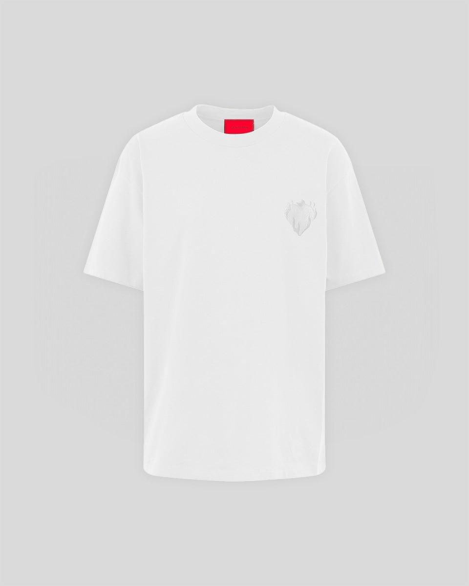 Vision Of Super OFF WHITE T-SHIRT WITH EMBROIDERED FLAMING HEART Online