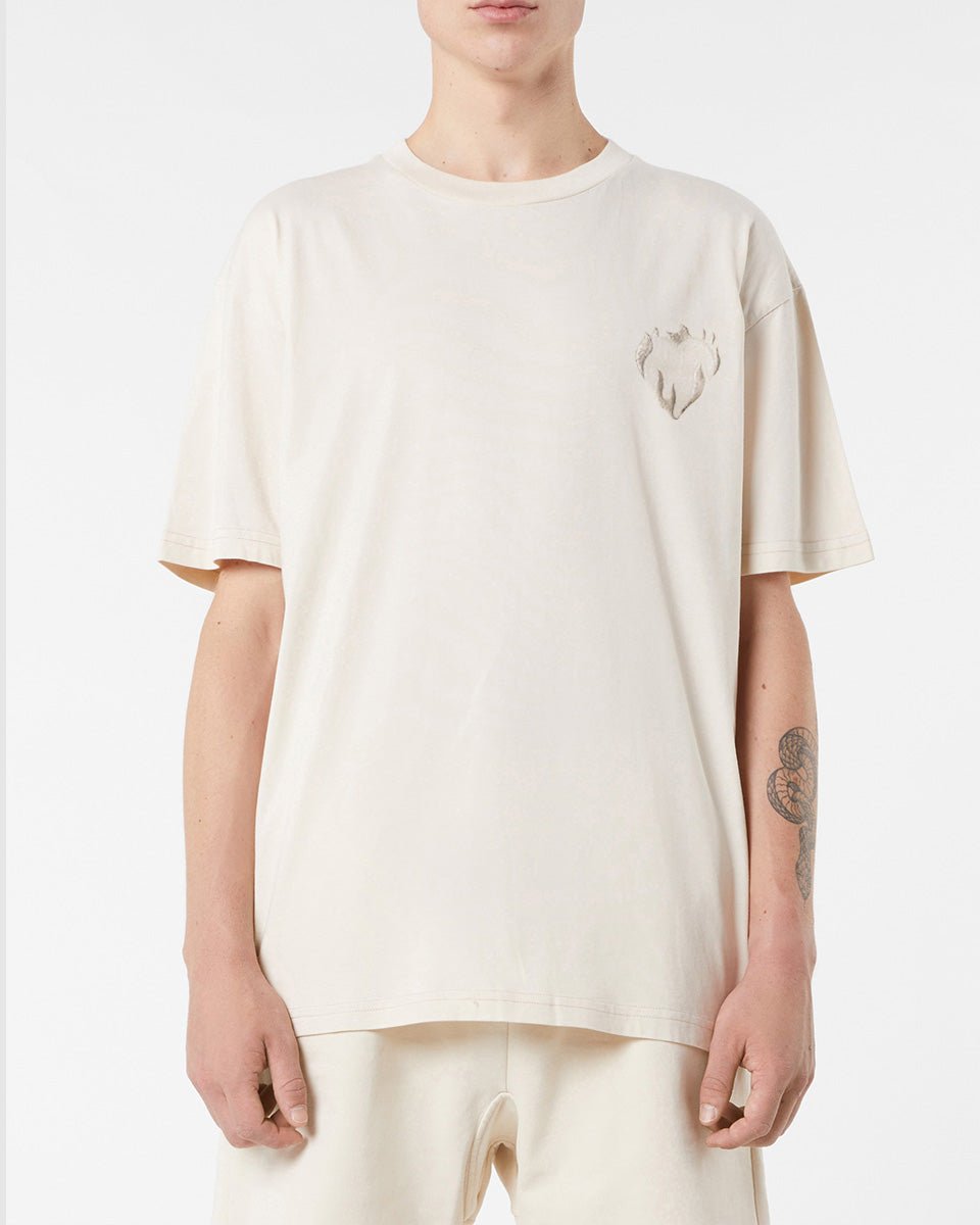 Vision Of Super SAND T-SHIRT WITH EMBROIDERED FLAMING HEART Outlet