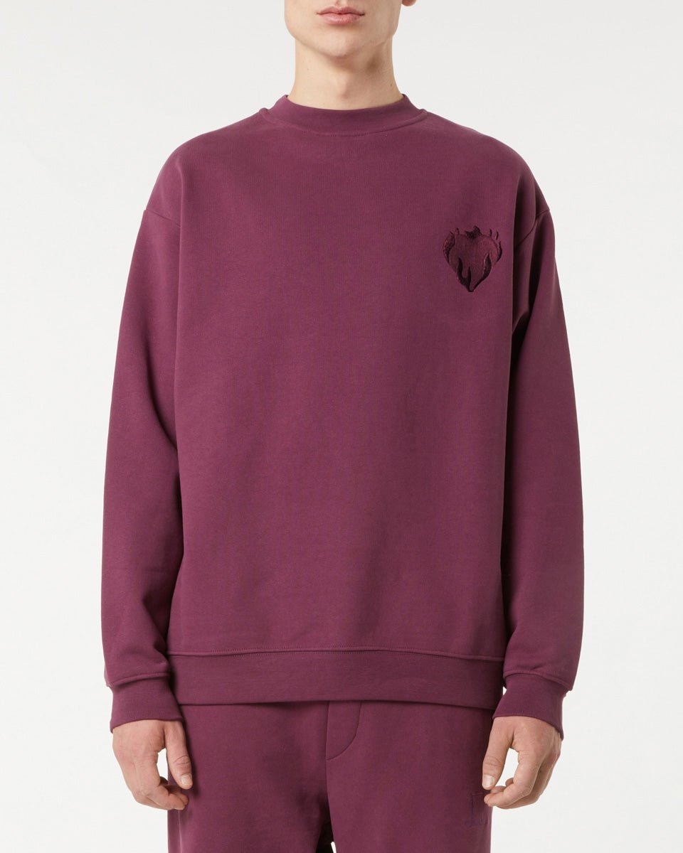 Vision Of Super GRAPE WINE CREWNECK WITH EMBROIDERED LOGO Saldi Di Fabbrica