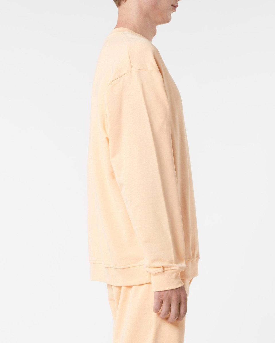 Vision Of Super PEACH CREWNECK WITH EMBROIDERED FLAMING HEART In Linea