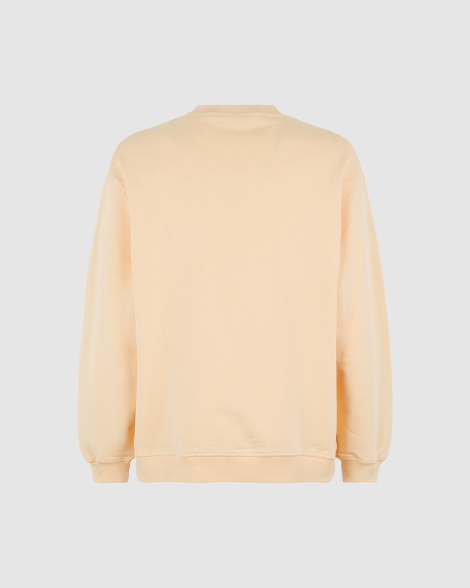 Vision Of Super PEACH CREWNECK WITH EMBROIDERED FLAMING HEART In Linea