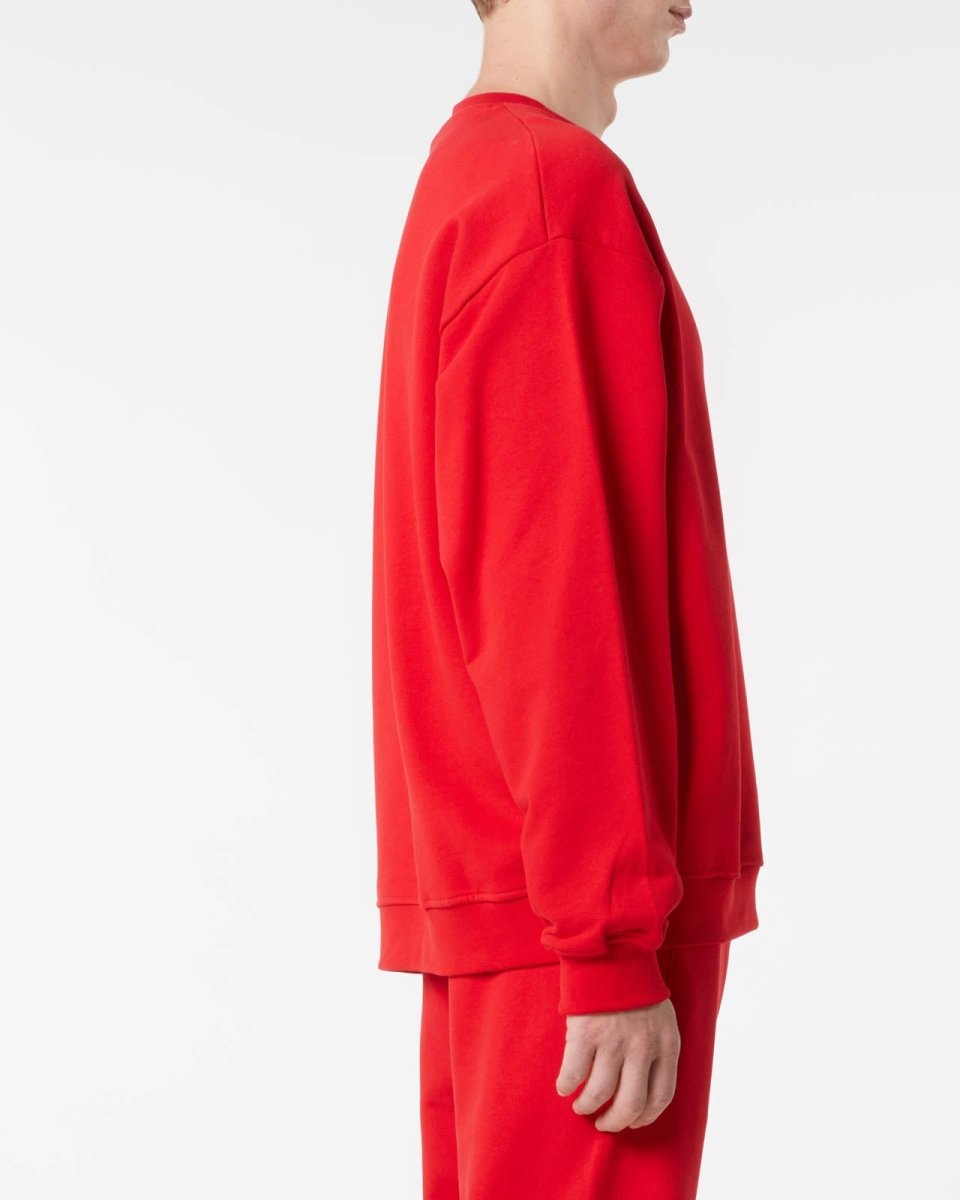 Vision Of Super RED CREWNECK WITH EMBROIDERED FLAMING HEART Vendita
