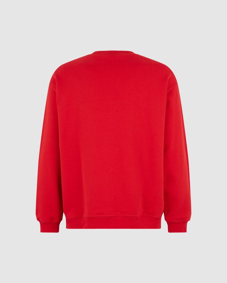 Vision Of Super RED CREWNECK WITH EMBROIDERED FLAMING HEART Vendita