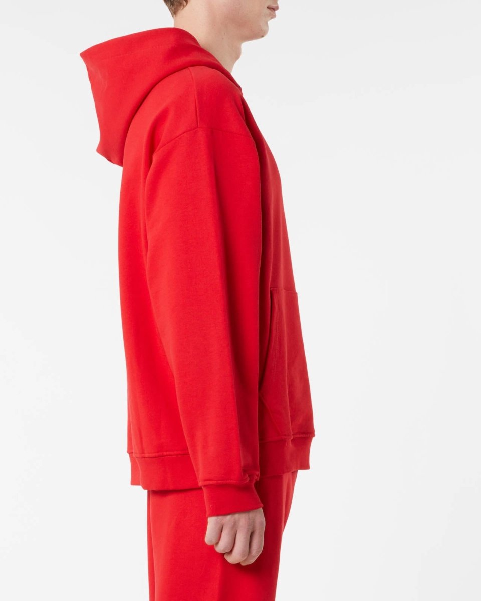 Vision Of Super RED HOODIE WITH EMBROIDERED FLAMING HEART Promozione