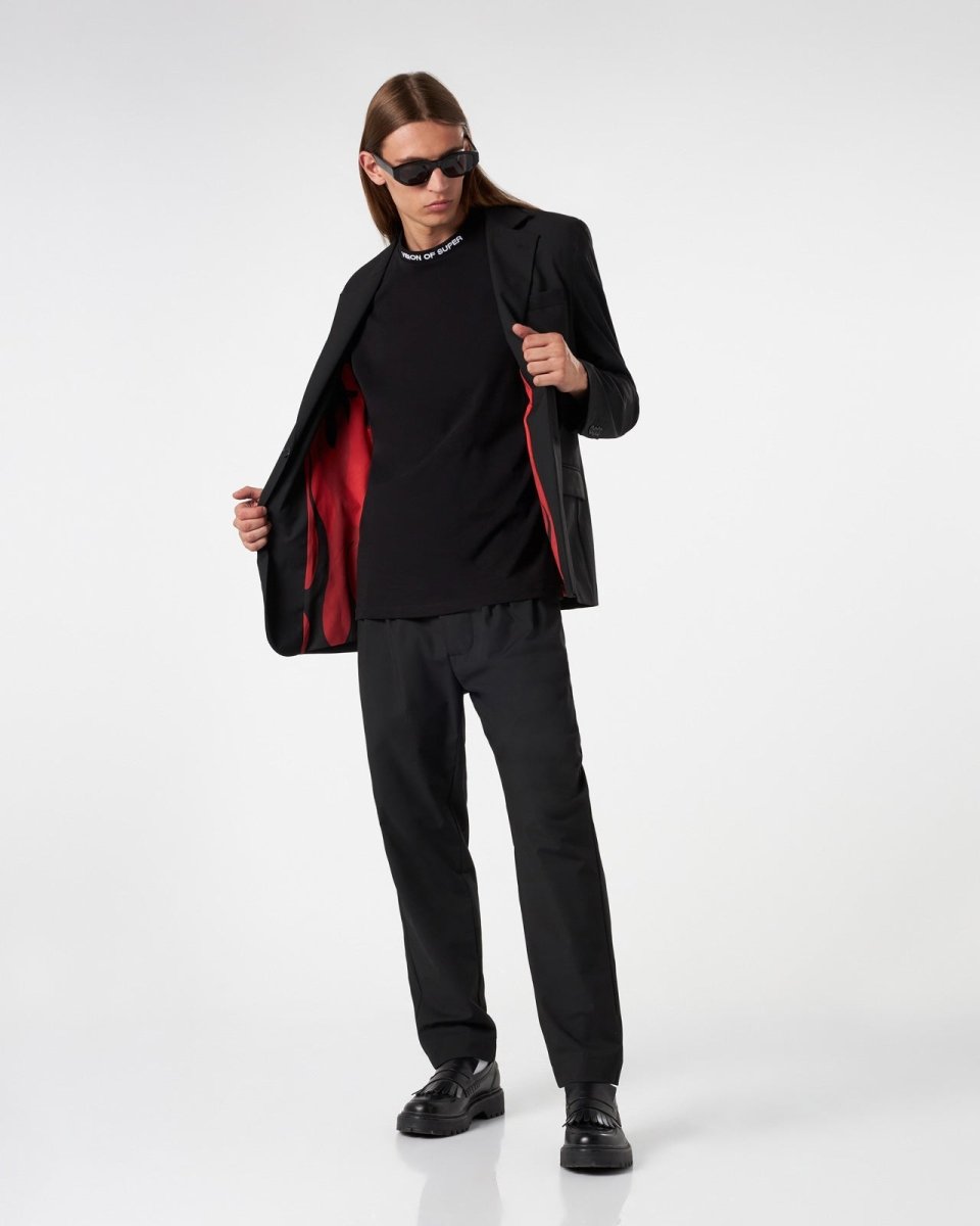 Vision Of Super BLACK BLAZER WITH INTERNAL FLAMES Qualità Garantita