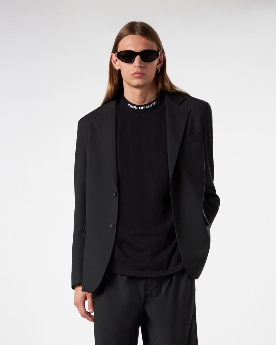 Vision Of Super BLACK BLAZER WITH INTERNAL FLAMES Qualità Garantita