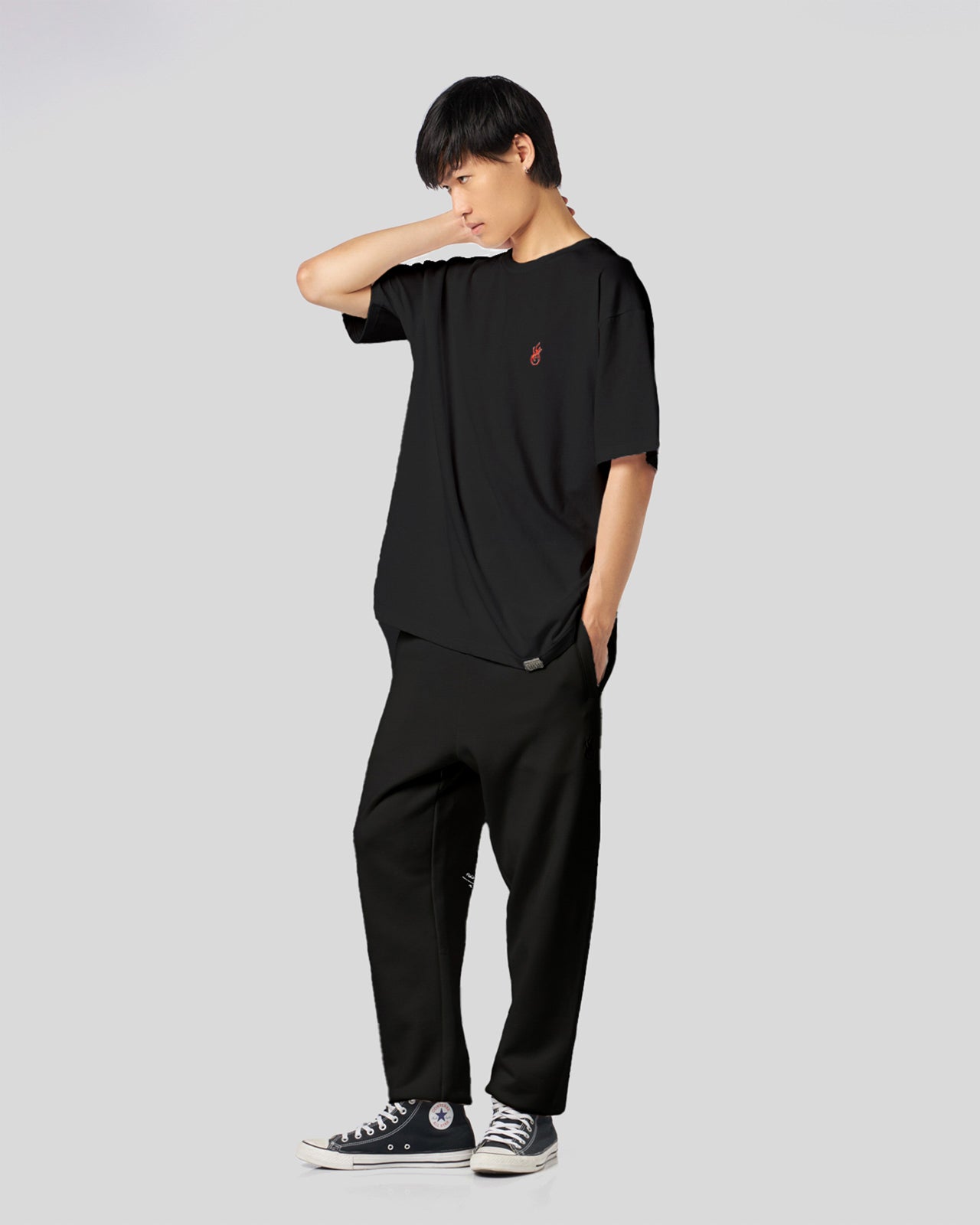 Vision Of Super BLACK PANTS WITH FLAMES LOGO Online