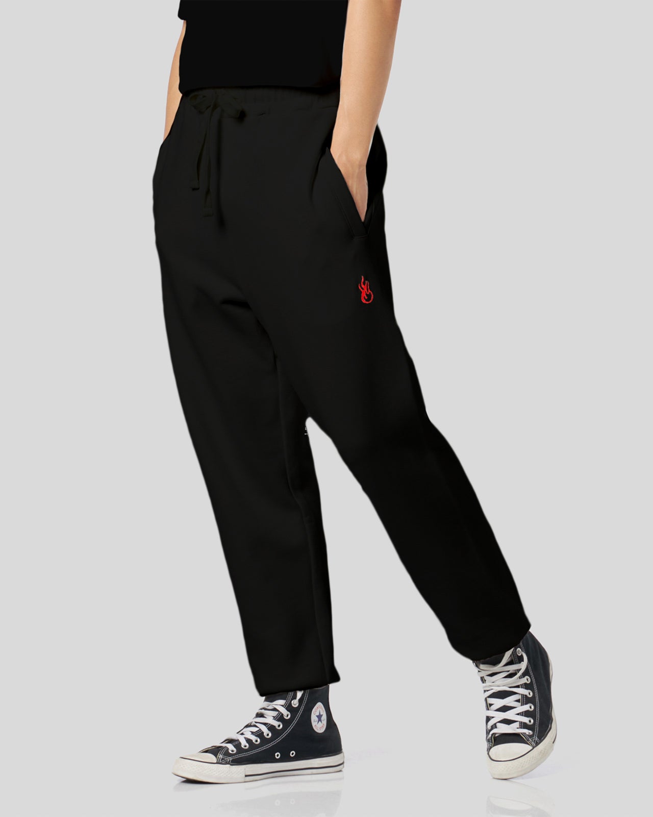 Vision Of Super BLACK PANTS WITH FLAMES LOGO Online