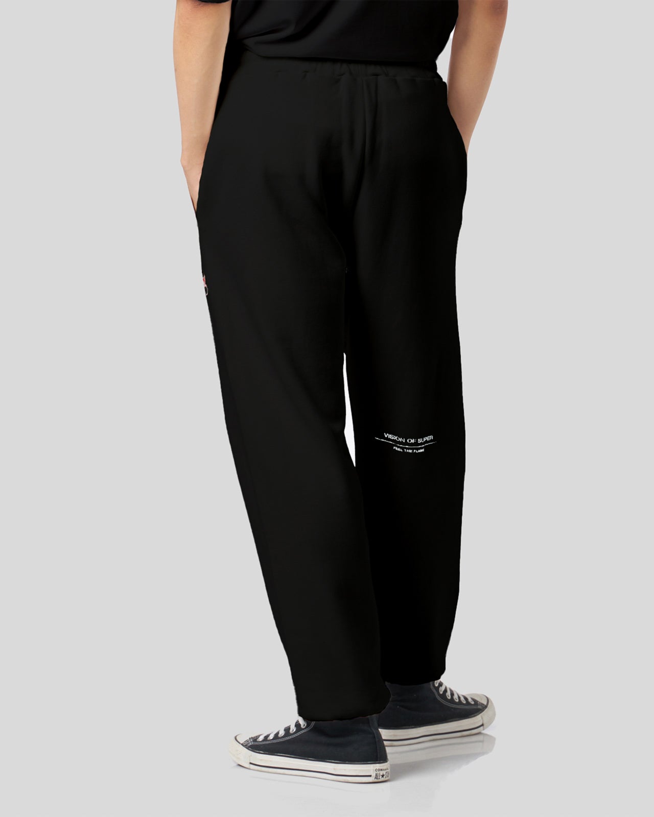 Vision Of Super BLACK PANTS WITH FLAMES LOGO Online