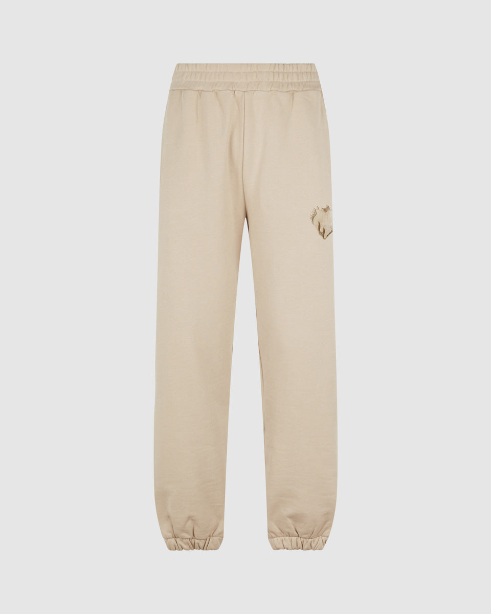 Vision Of Super LIGHT BROWN PANTS WITH EMBROIDERED FLAMING HEART Outlet