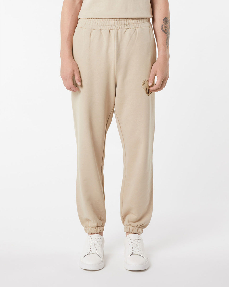 Vision Of Super LIGHT BROWN PANTS WITH EMBROIDERED FLAMING HEART Outlet