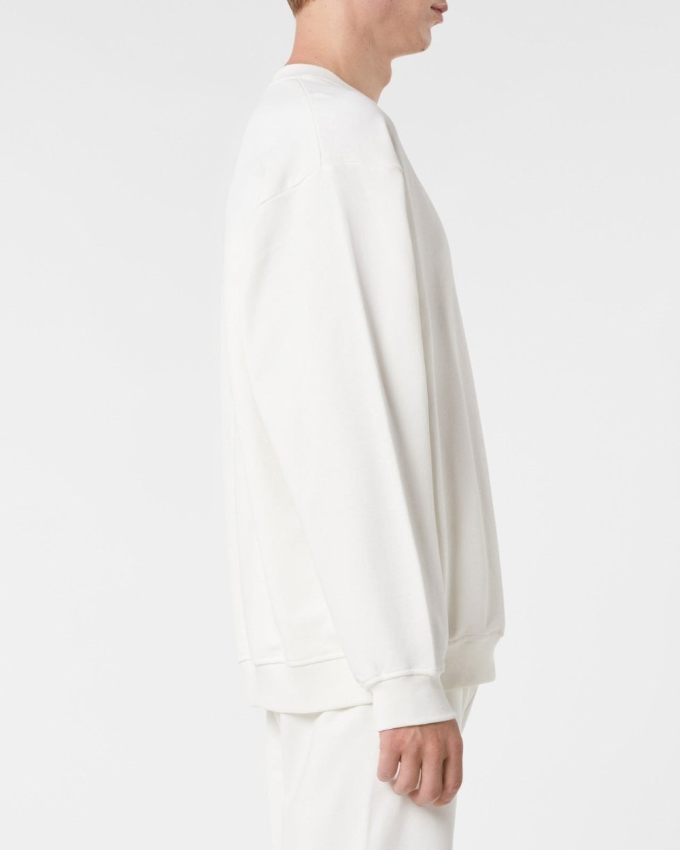 Vision Of Super OFF WHITE CREWNECK WITH EMBROIDERED FLAMING HEART Offerte
