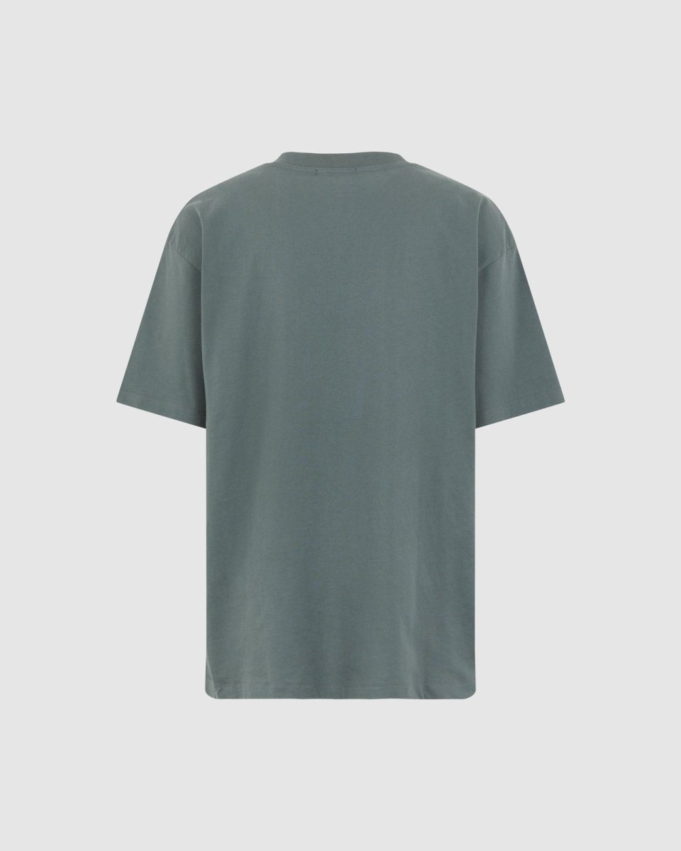 Vision Of Super BALSAM GREEN T-SHIRT WITH EMBROIDERED FLAMING HEART Vendita Calda