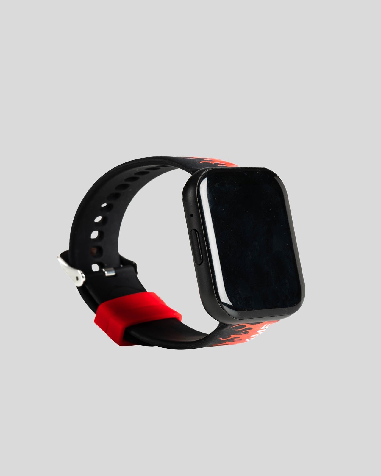 Vision Of Super BLACK SMARTWATCH WITH RED FLAMES AND WHITE LOGO Italy