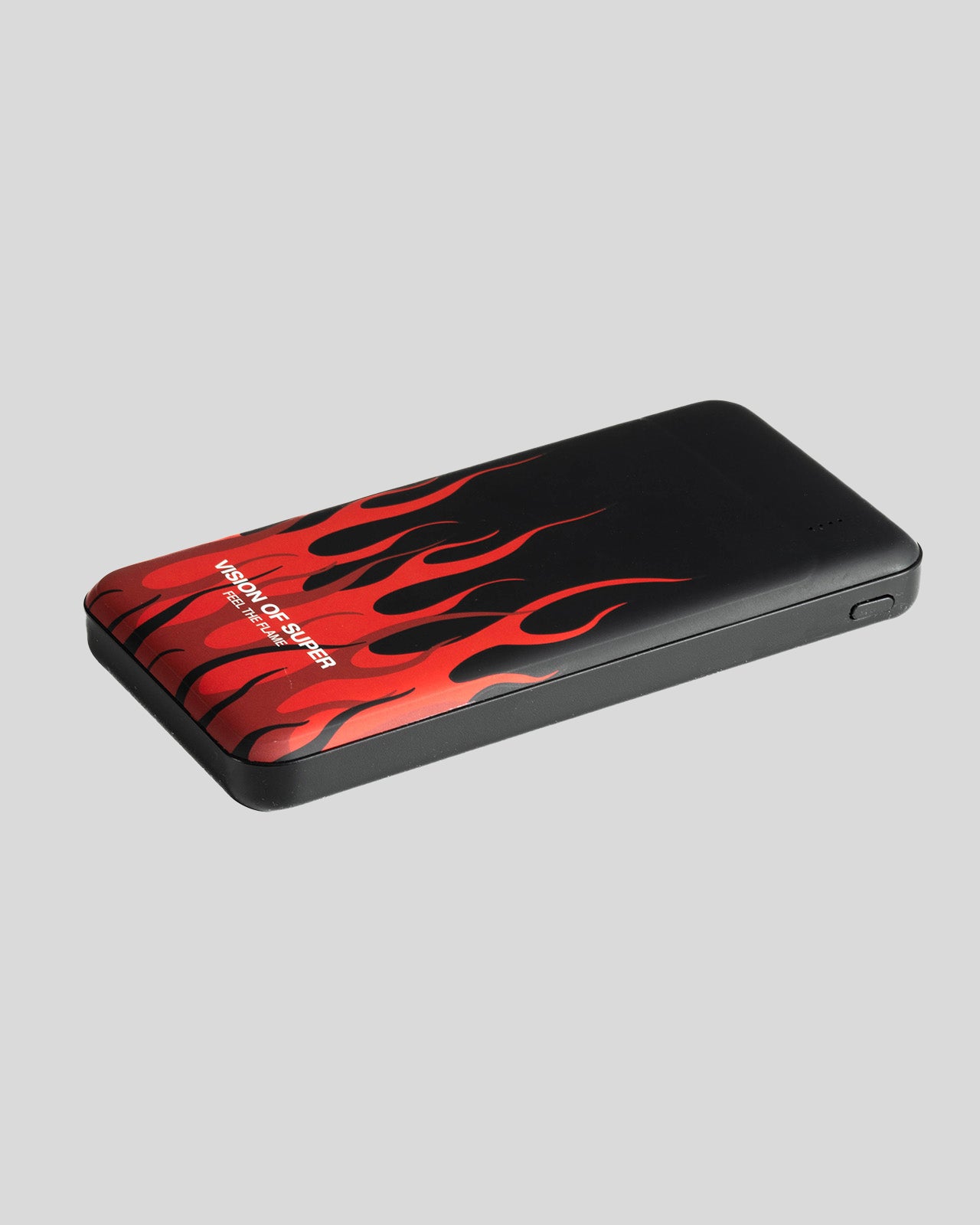 Vision Of Super BLACK POWERBANK WITH RED FLAMES AND WHITE LOGO 2025
