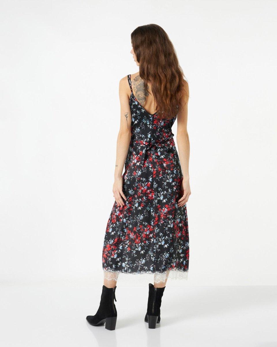 Vision Of Super FINE BLACK DRESS WITH YELLOW FLAMES Spedizione Gratuita
