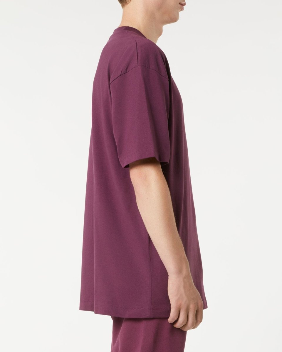 Vision Of Super GRAPE WINE T-SHIRT WITH EMBROIDERED FLAMING HEART Offerta Pasqua