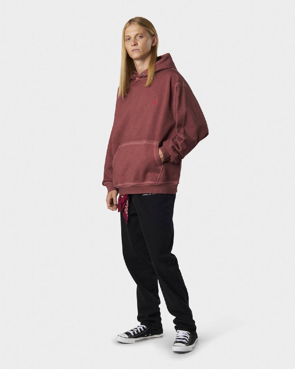 Vision Of Super RUST HOODIE WITH EMBROIDERED RED FLAME AND PRINTED LOGO Shopping Online