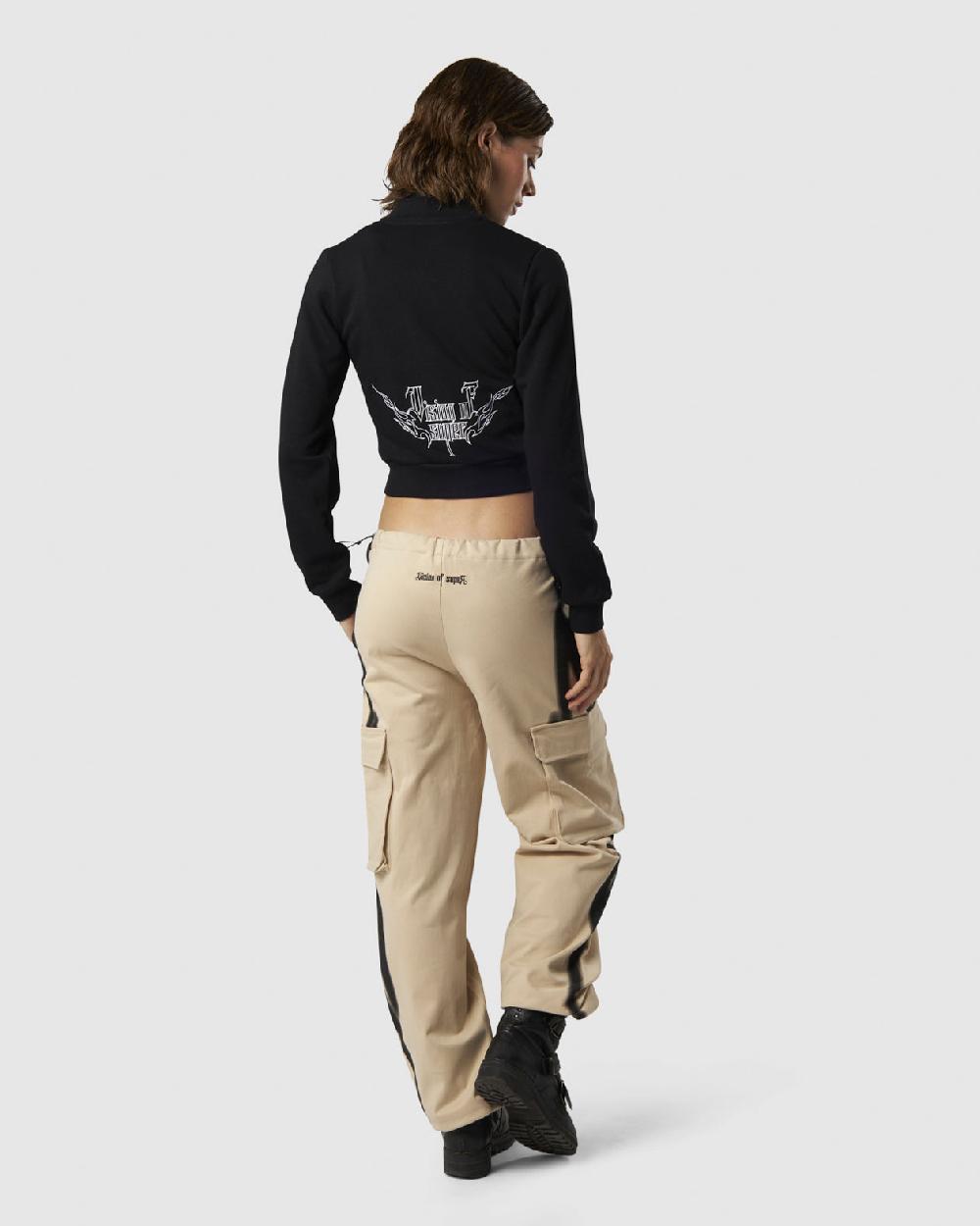Vision Of Super BLACK LONGSLEEVE ZIP WITH EMBROIDERED LOGO ON FRONT AND EMBROIDERED TRIBAL GRAPHIC ON BACK Novità