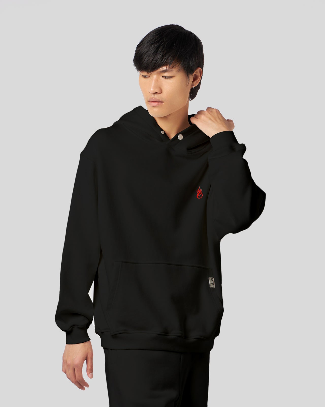 Vision Of Super BLACK HOODIE WITH FLAMES LOGO Sconto