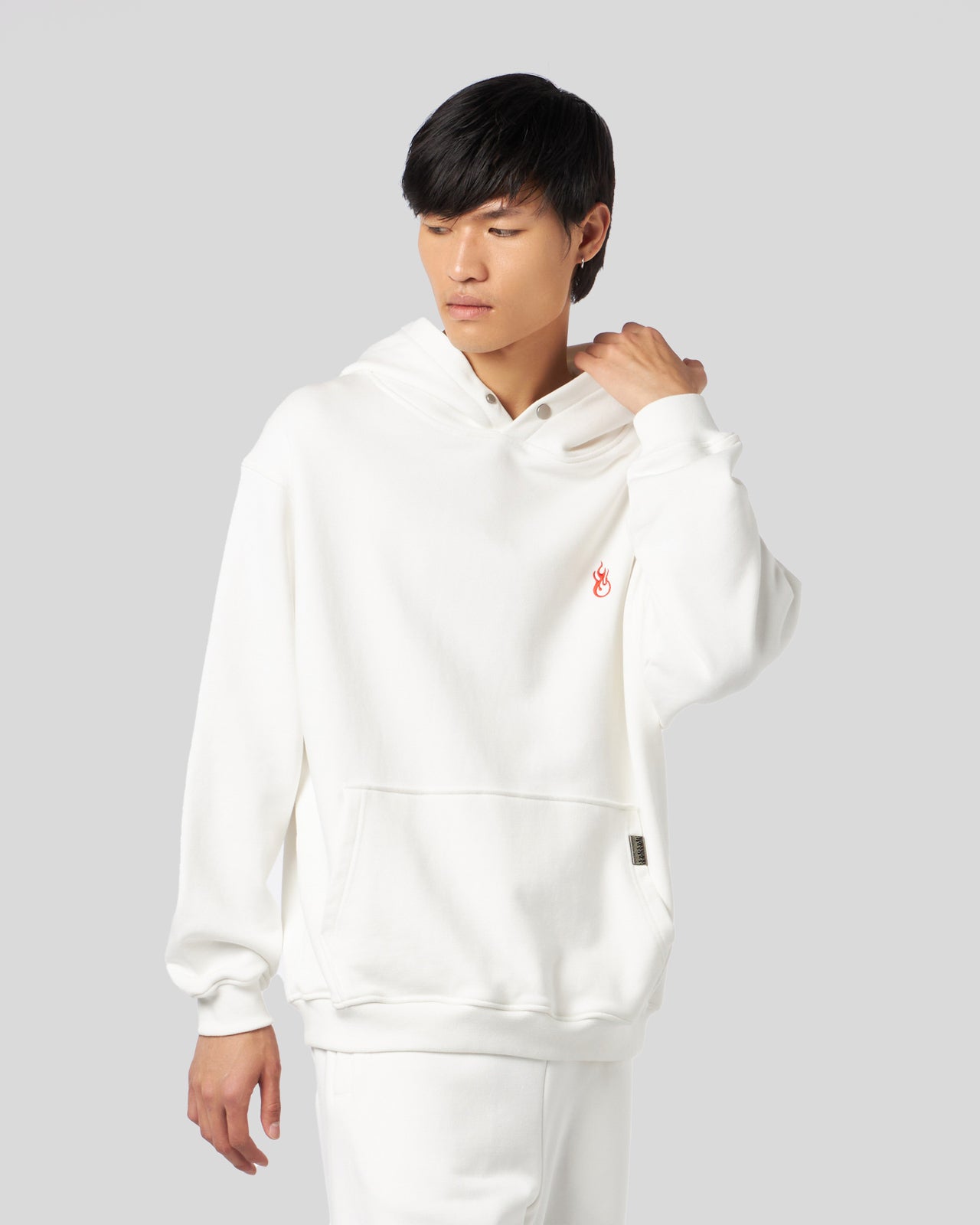 Vision Of Super WHITE HOODIE WITH FLAMES LOGO Economico