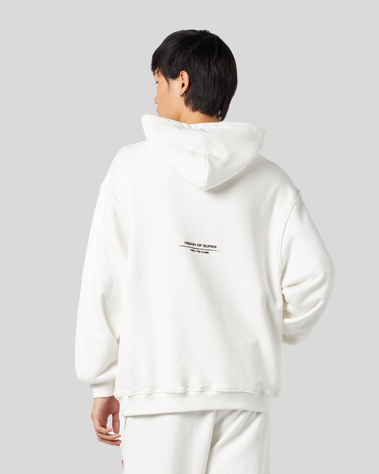 Vision Of Super WHITE HOODIE WITH FLAMES LOGO Economico